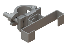 Support pour barrière rouge-blanc avec collier à vis pivotant Tobler SA